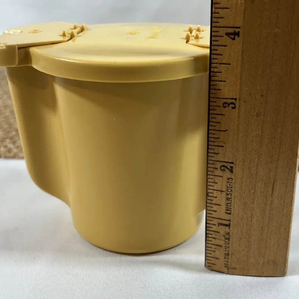 Vintage Tupperware Harvest Gold Double Flip Pour Sugar Bowl Container Yellow 577